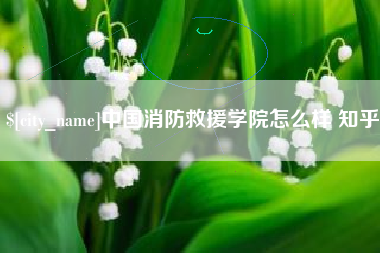 石河子中国消防救援学院怎么样 知乎