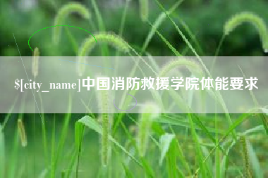 石河子中国消防救援学院体能要求