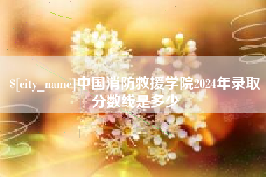 石河子中国消防救援学院2024年录取分数线是多少