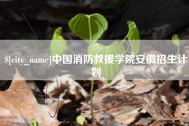 石河子中国消防救援学院安徽招生计划