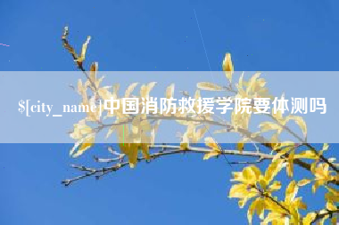 石河子中国消防救援学院要体测吗