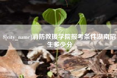 石河子消防救援学院报考条件湖南招生多少分