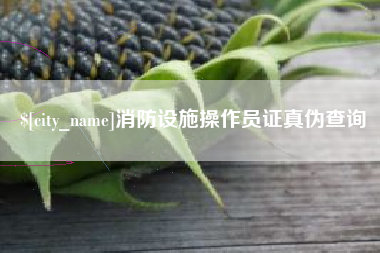 石河子消防设施操作员证真伪查询