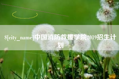 石河子中国消防救援学院2019招生计划